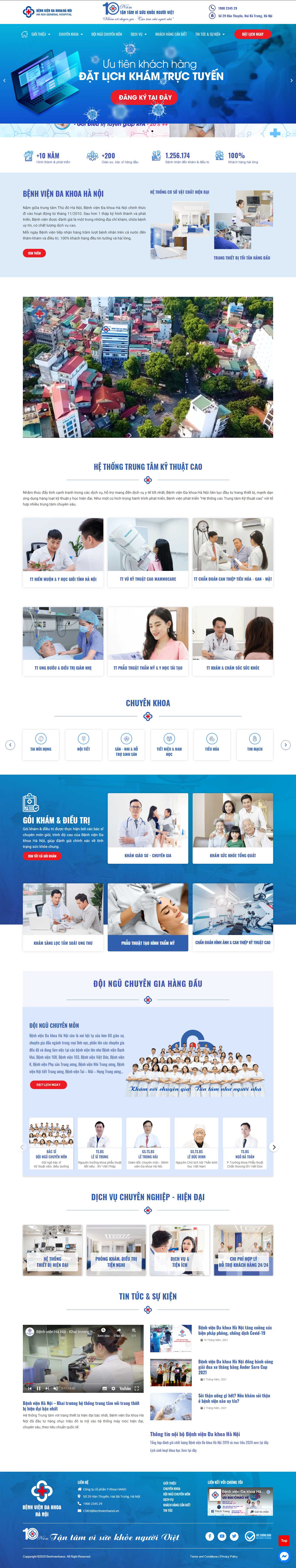 Thiết kế Web phòng khám tai mũi họng benhvienhanoi.vn