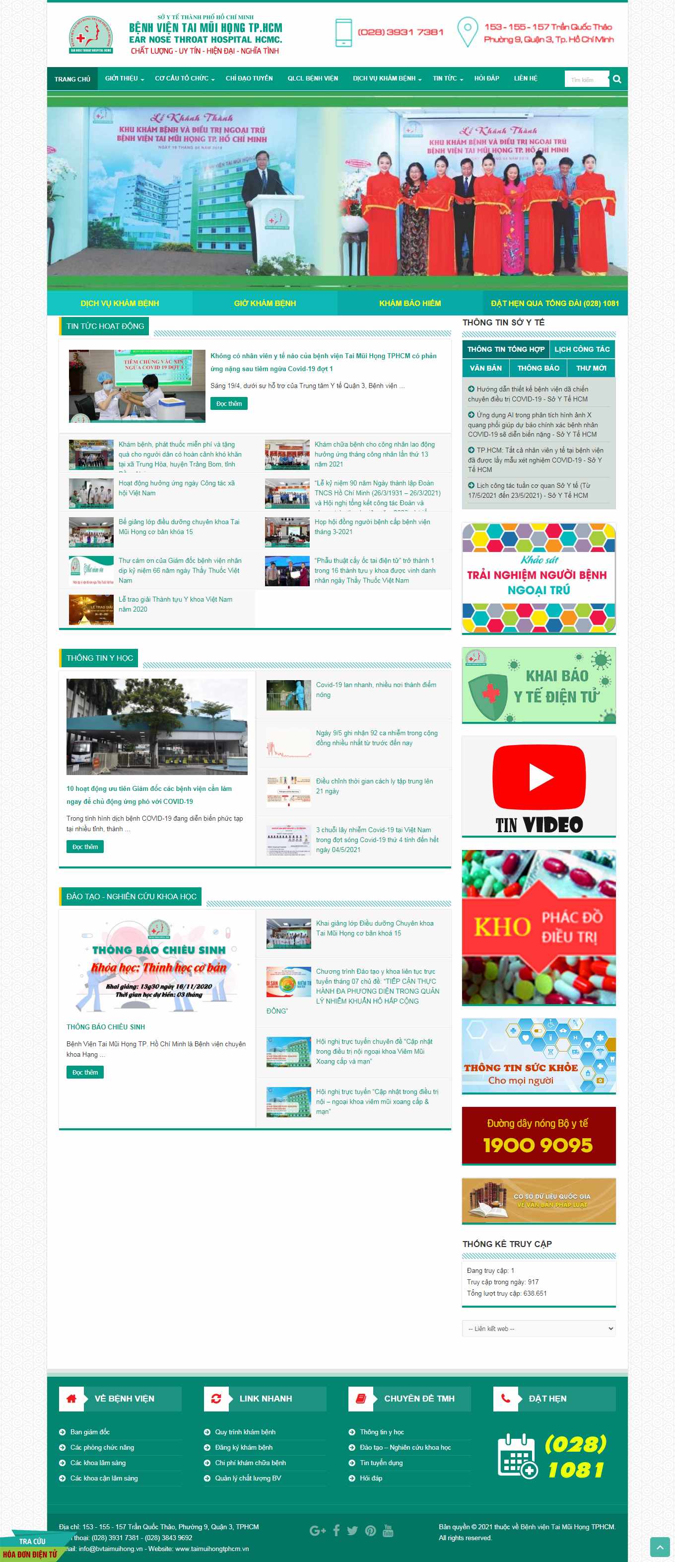 Thiết kế Web phòng khám tai mũi họng taimuihongtphcm.vn