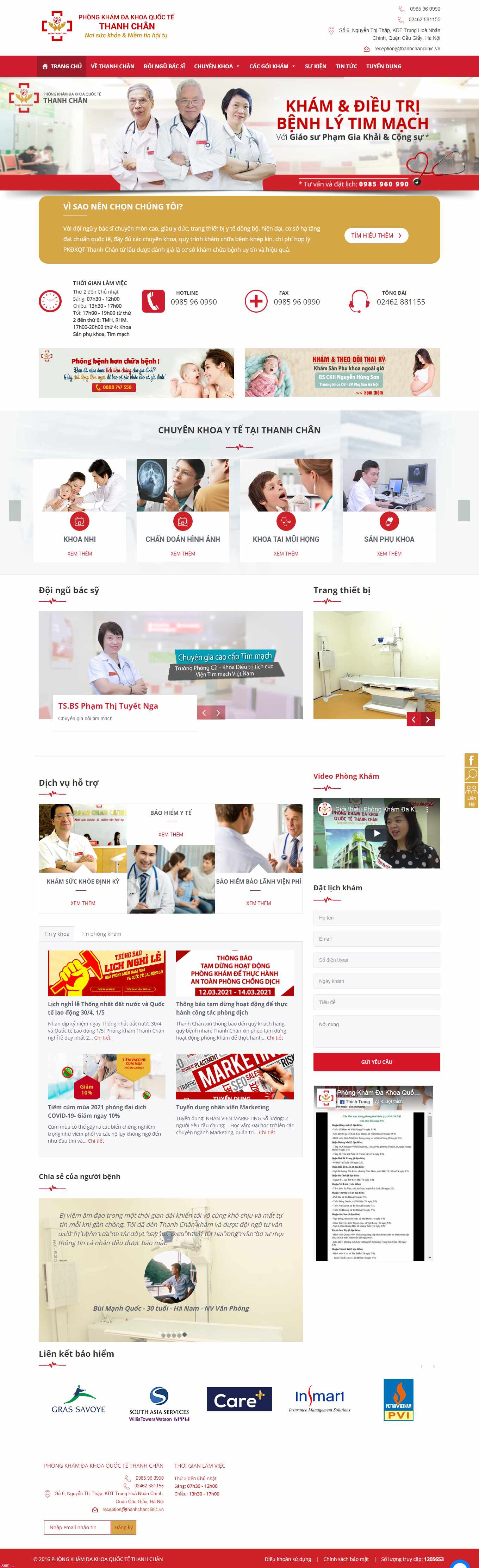 Thiết kế Web phòng khám tai mũi họng phongkhamthanhchan.vn