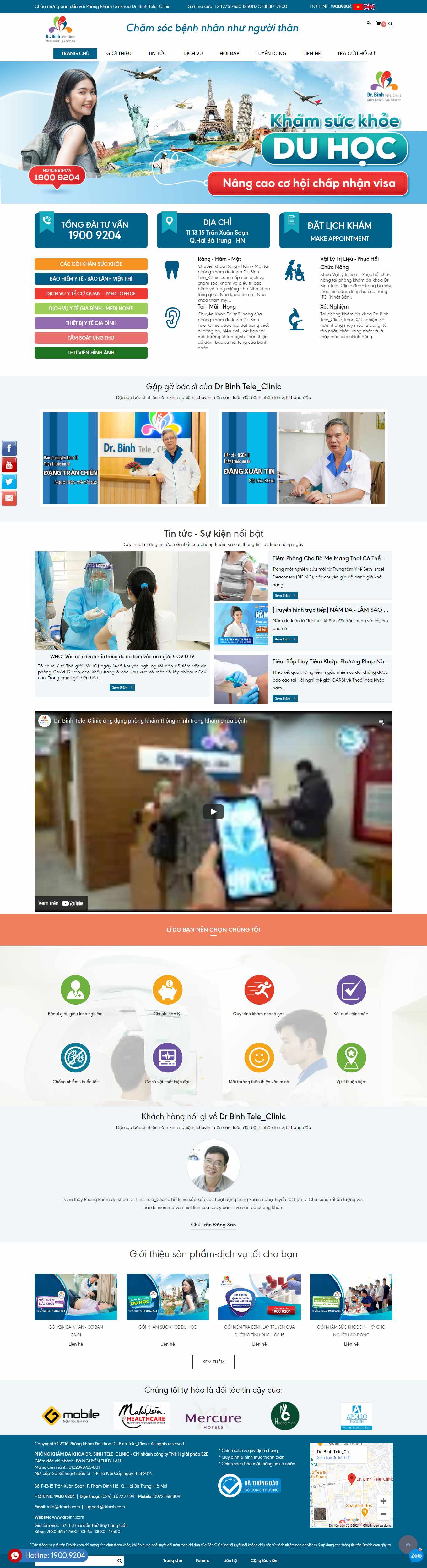 Thiết kế Web phòng khám tai mũi họng drbinh.com
