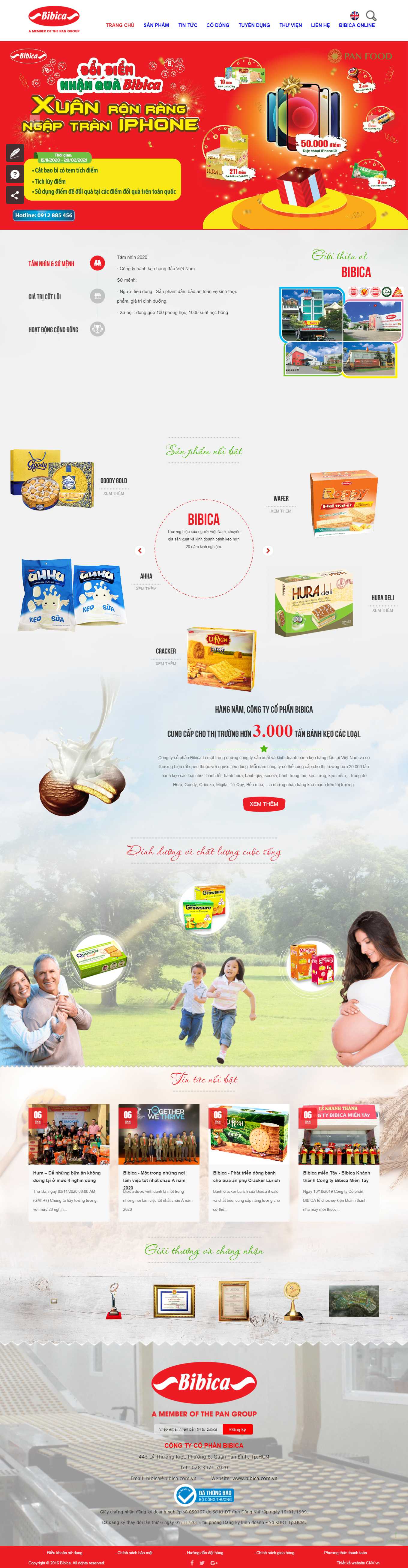 Thiết kế Web bán bánh mì bibica.com.vn