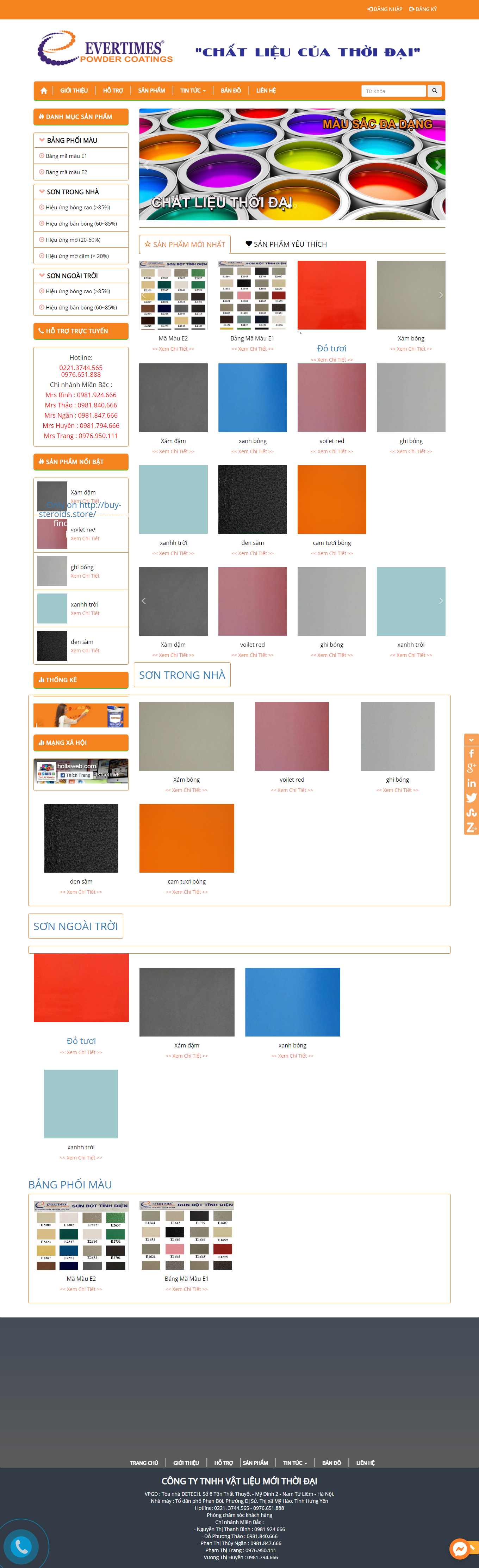 Thiết kế Web bán sơn nước, sơn tĩnh điện evertimes.com.vn