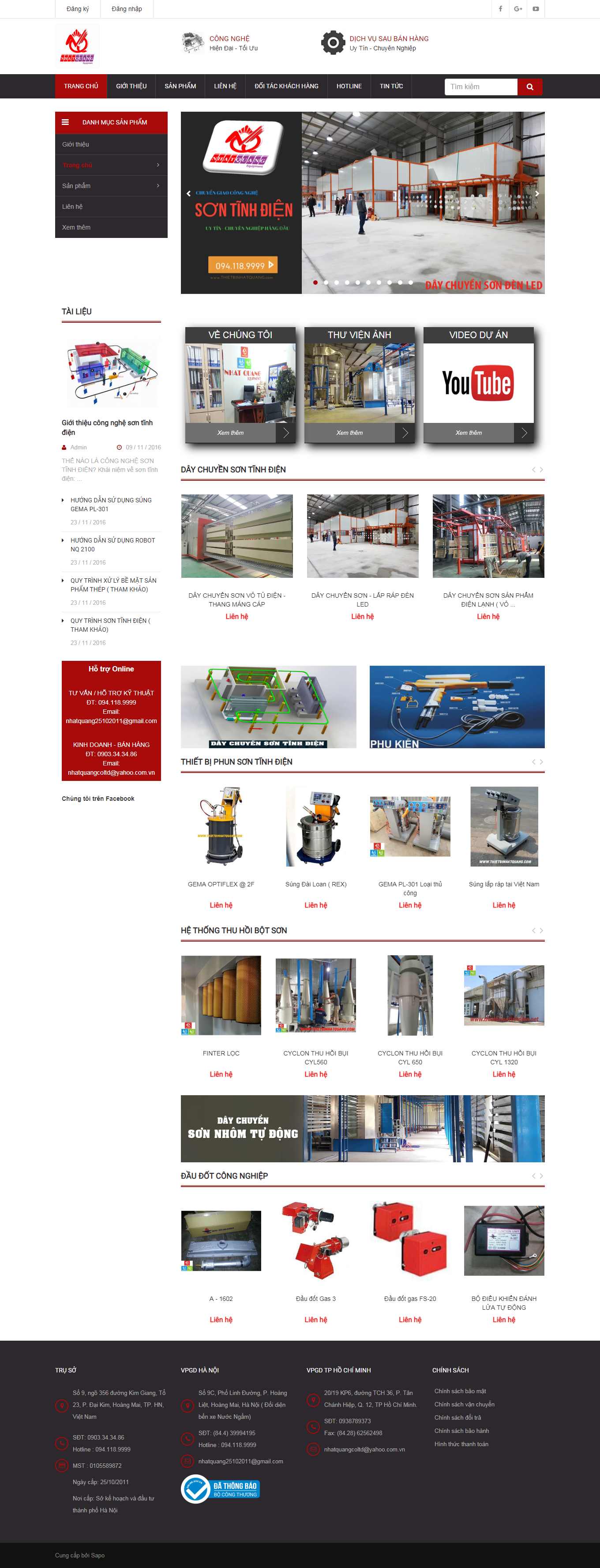 Thiết kế Web bán sơn nước, sơn tĩnh điện thietbinhatquang.com