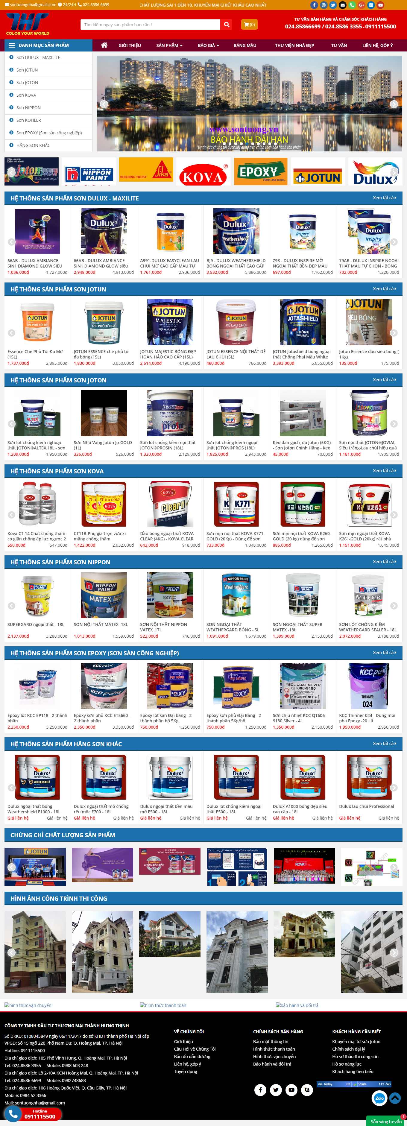 Thiết kế Web bán sơn nước, sơn tĩnh điện sontuong.vn