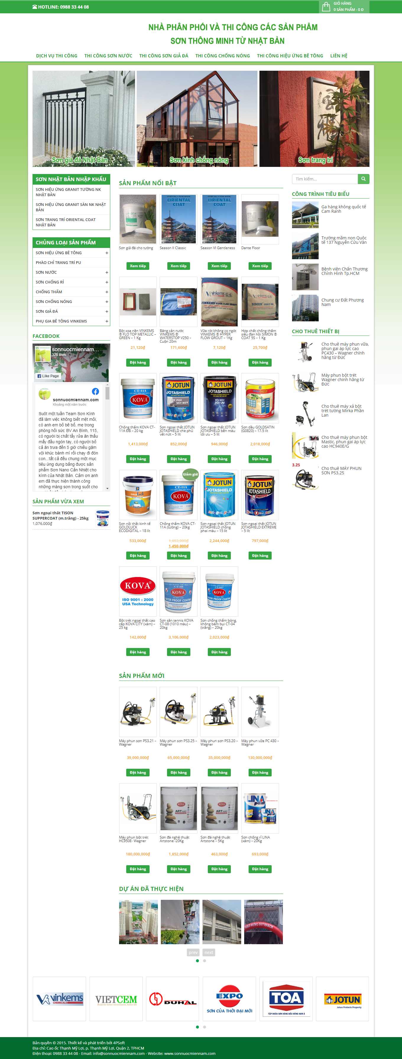 Thiết kế Web bán sơn nước, sơn tĩnh điện sonnuocmiennam.com