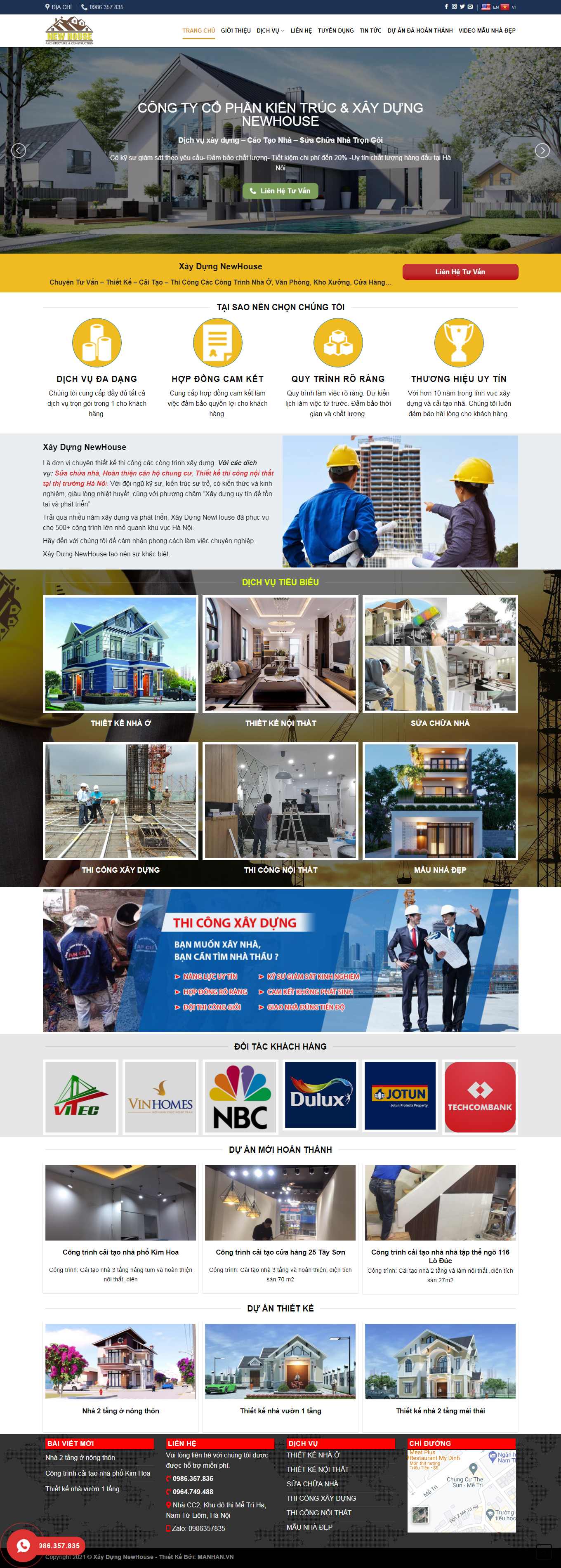 Thiết kế Web bán sơn nước, sơn tĩnh điện xaydungnewhouse.com.vn