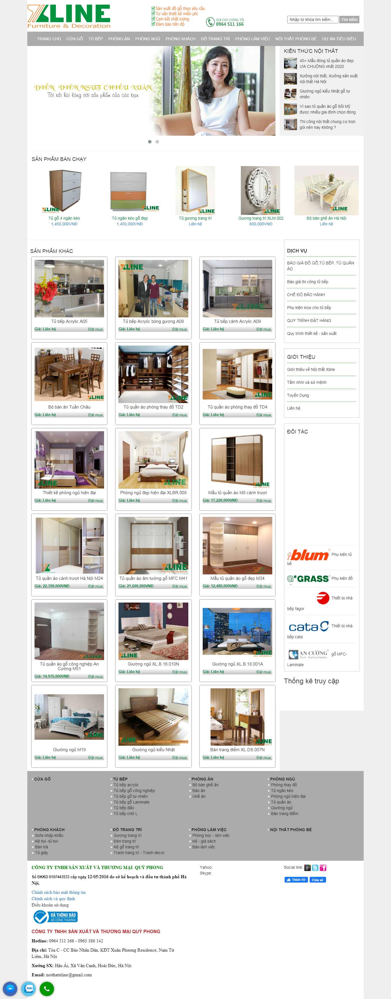 Thiết kế Web xưởng gỗ noithatxline.vn