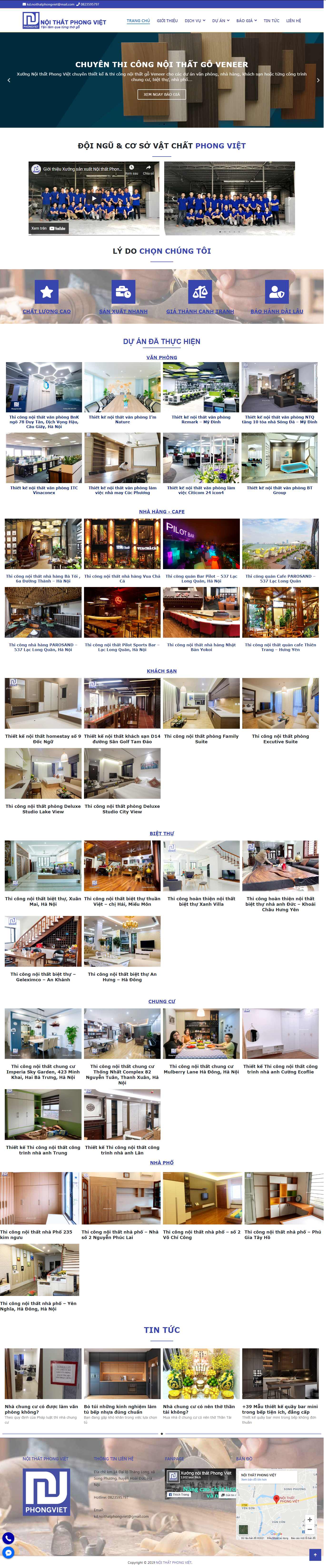 Thiết kế Web xưởng gỗ phongviet.info
