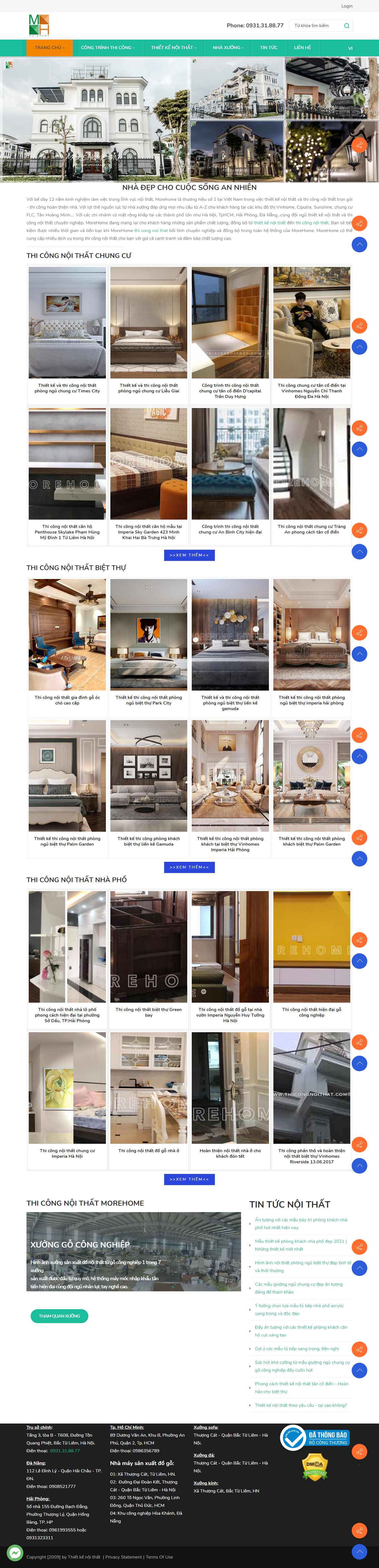 Thiết kế Web xưởng gỗ thicongnoithat.vn