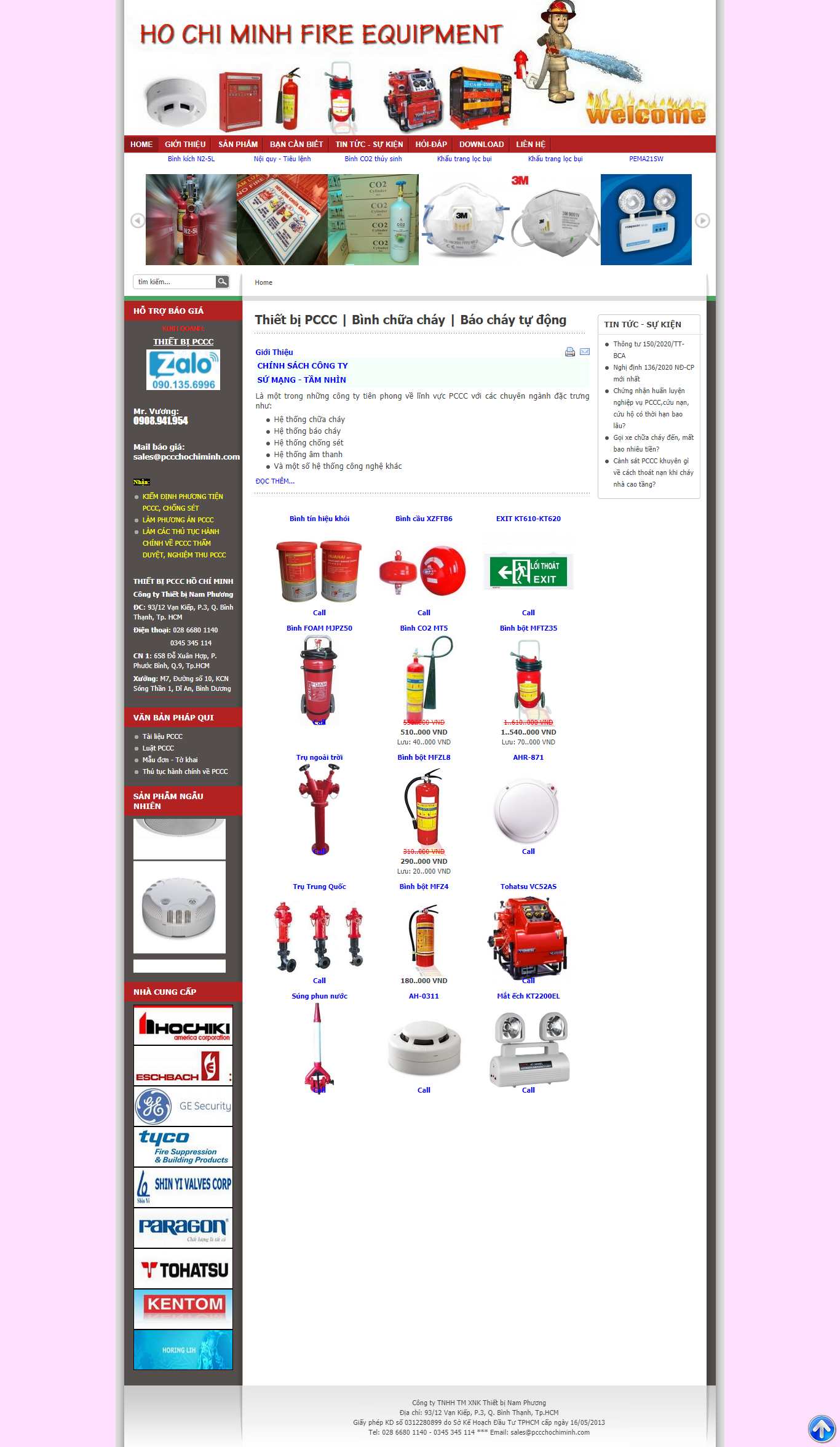 Thiết kế Web phòng cháy, chữa cháy pccchochiminh.com