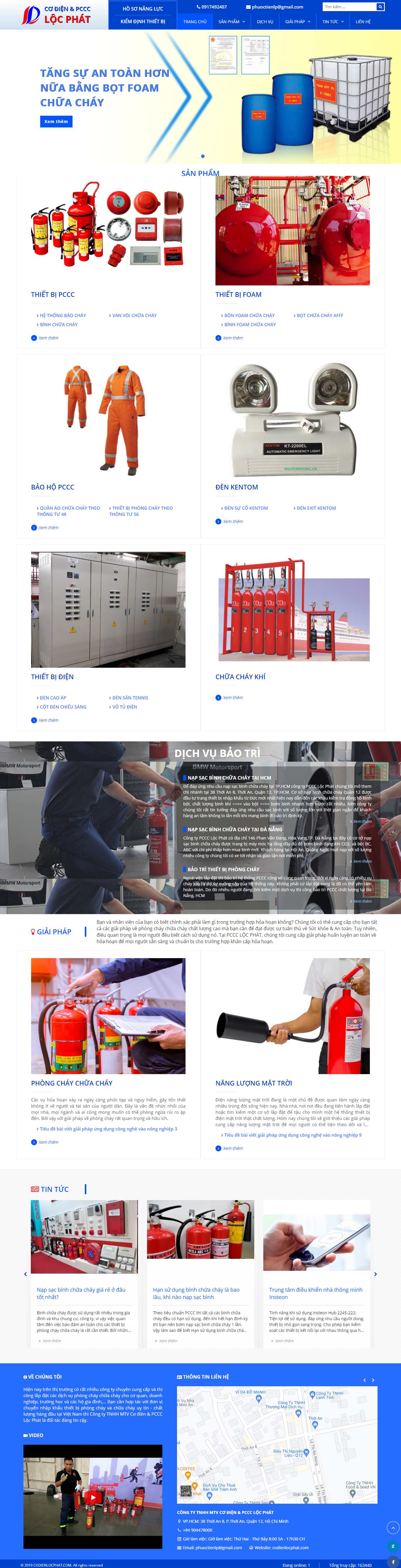 Thiết kế Web phòng cháy, chữa cháy codienlocphat.com
