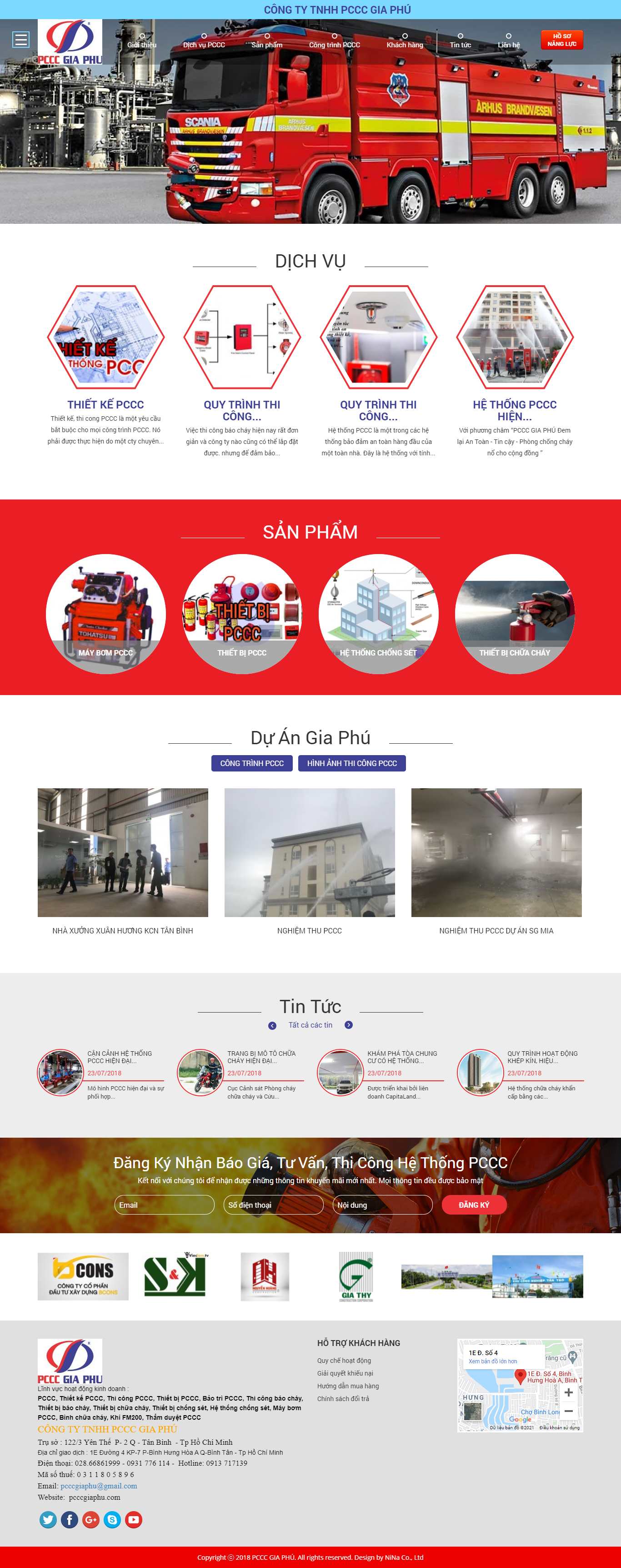Thiết kế Web phòng cháy, chữa cháy pcccgiaphu.com