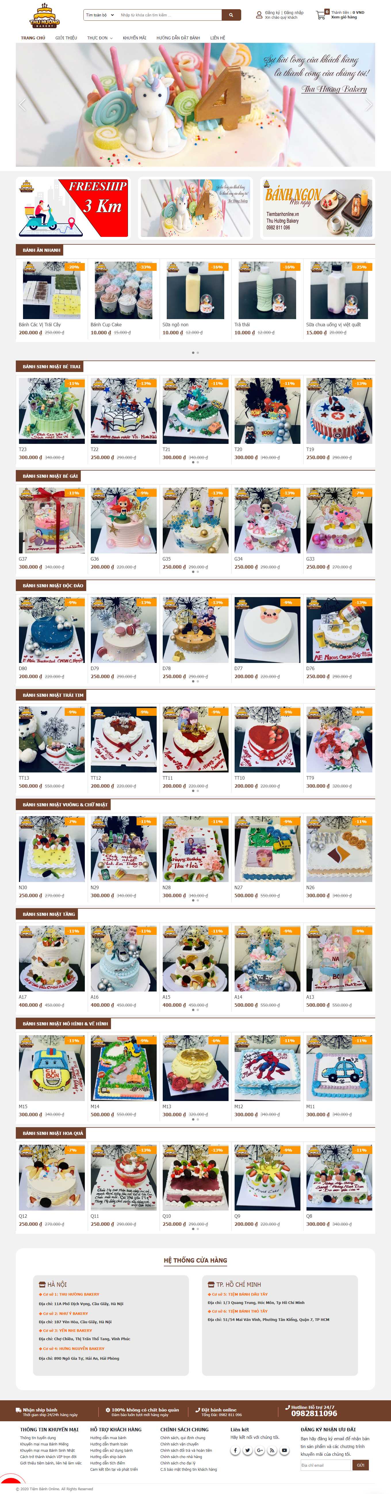 Thiết kế Web bán bánh cáy tiembanhonline.vn