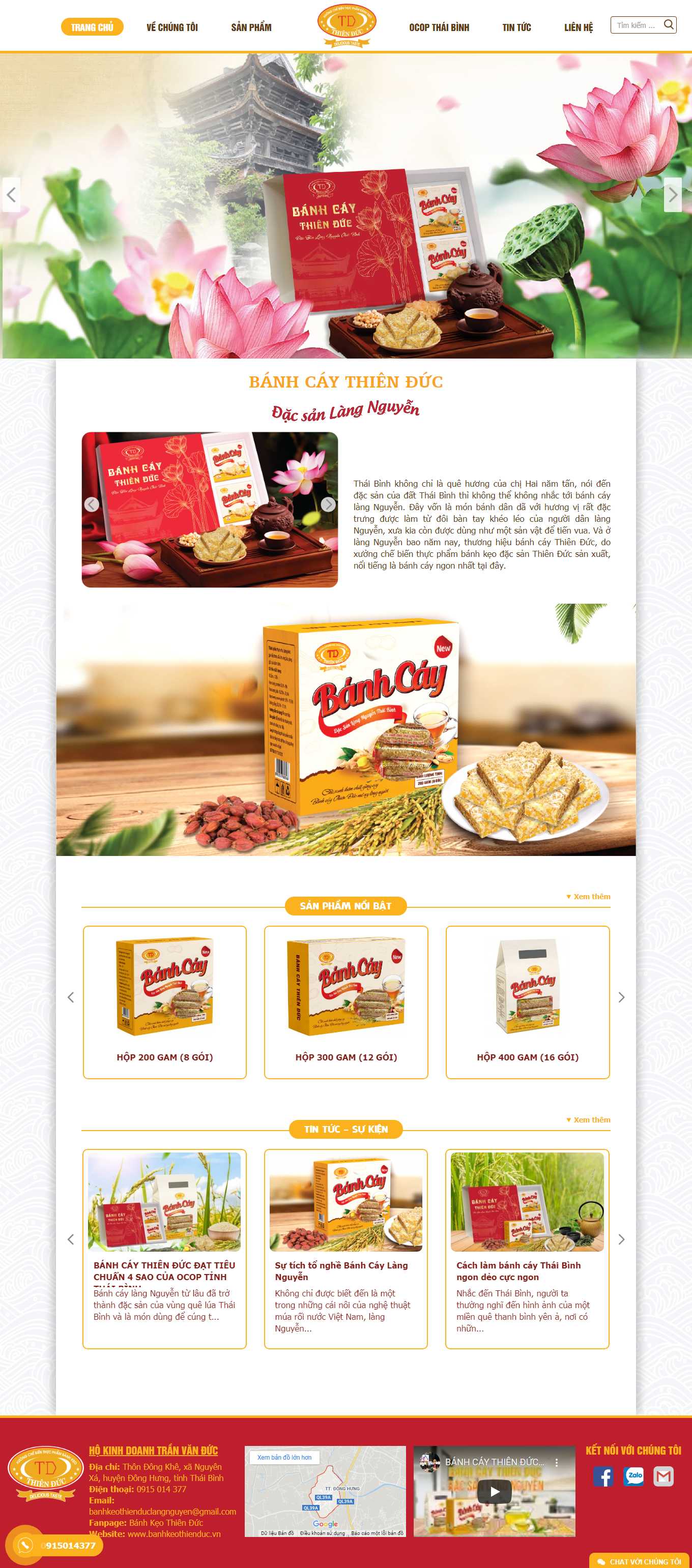 Thiết kế Web bán bánh cáy banhkeothienduc.vn