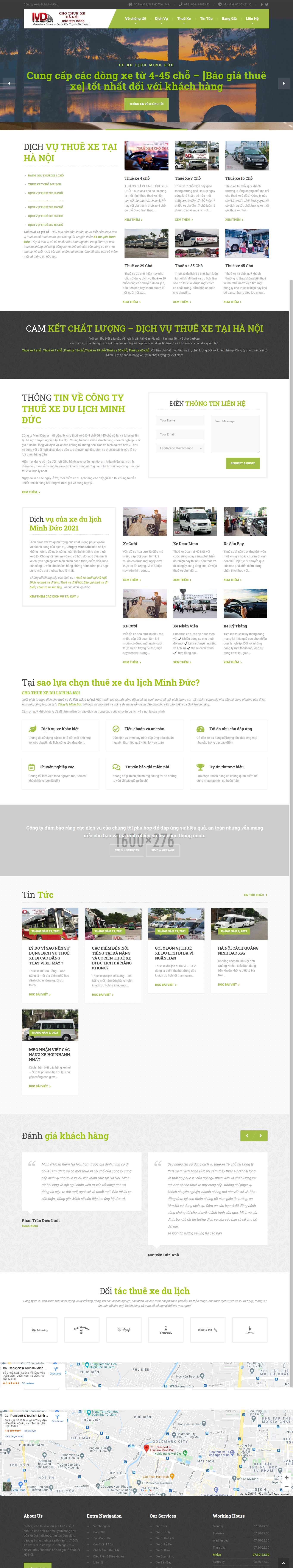 Thiết kế Web cho thuê xe du lịch xedulichminhduc.com.vn