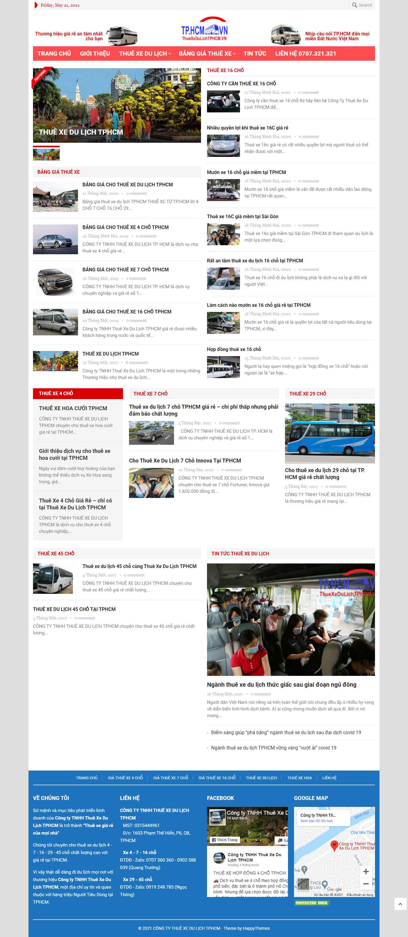 Thiết kế Web cho thuê xe du lịch thuexedulichtphcm.vn