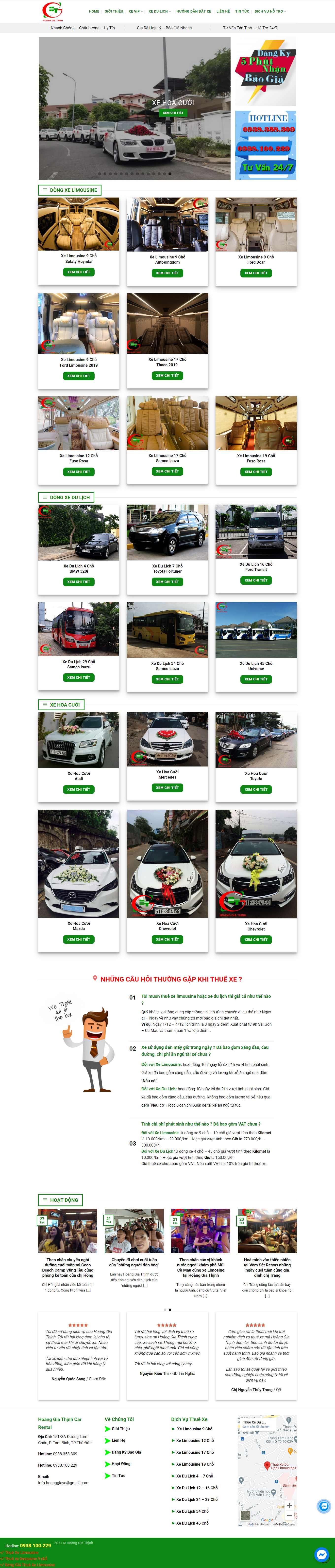 Thiết kế Web cho thuê xe du lịch thuexeviphoanggia.com