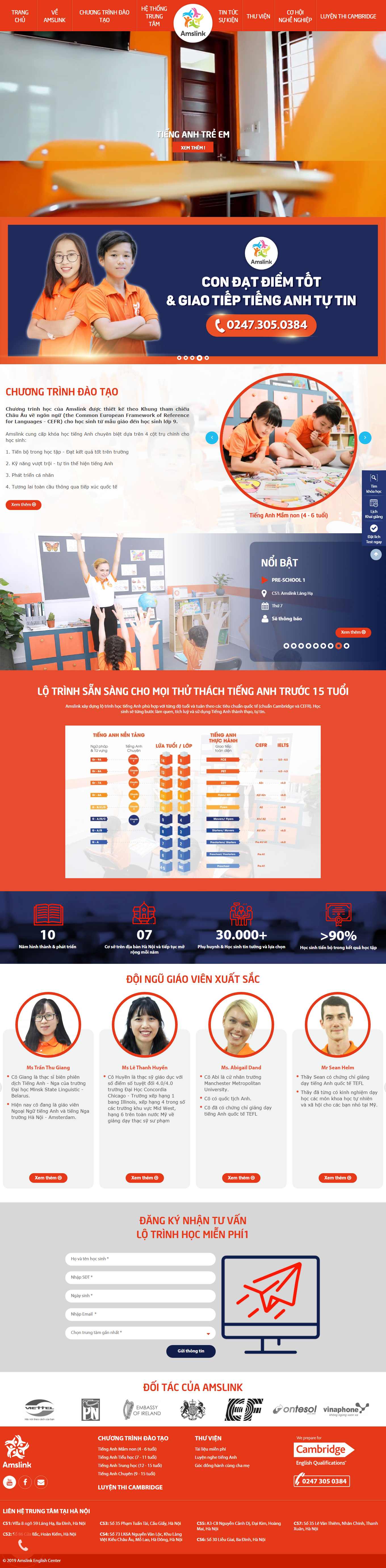 Thiết kế Web trung học phổ thông amslink.edu.vn