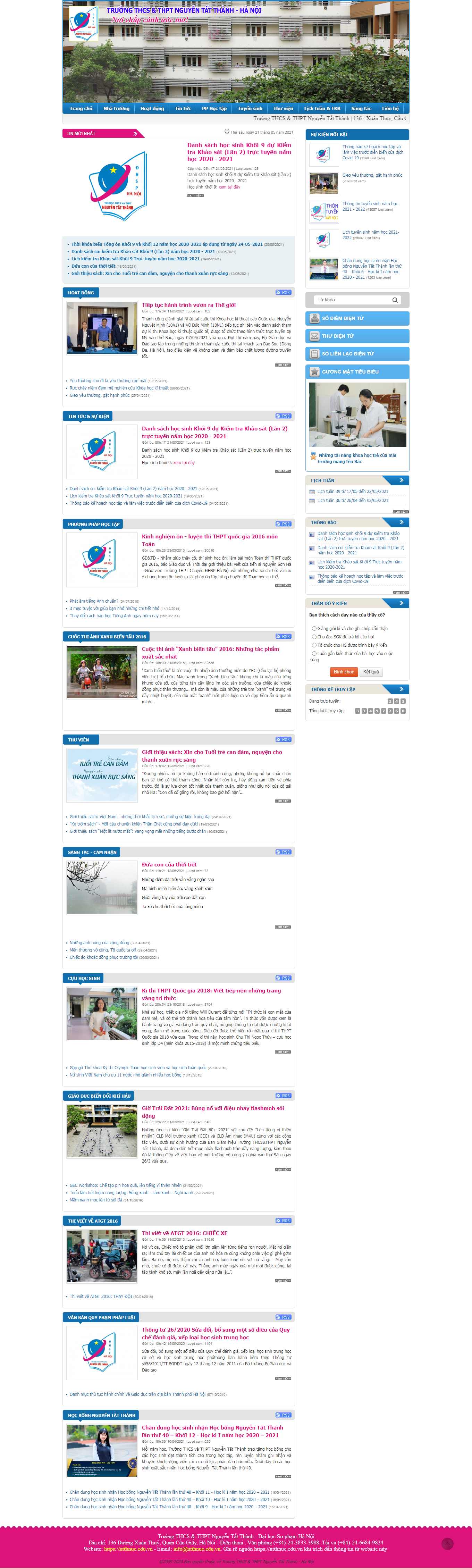 Thiết kế Web trung học phổ thông ntthnue.edu.vn