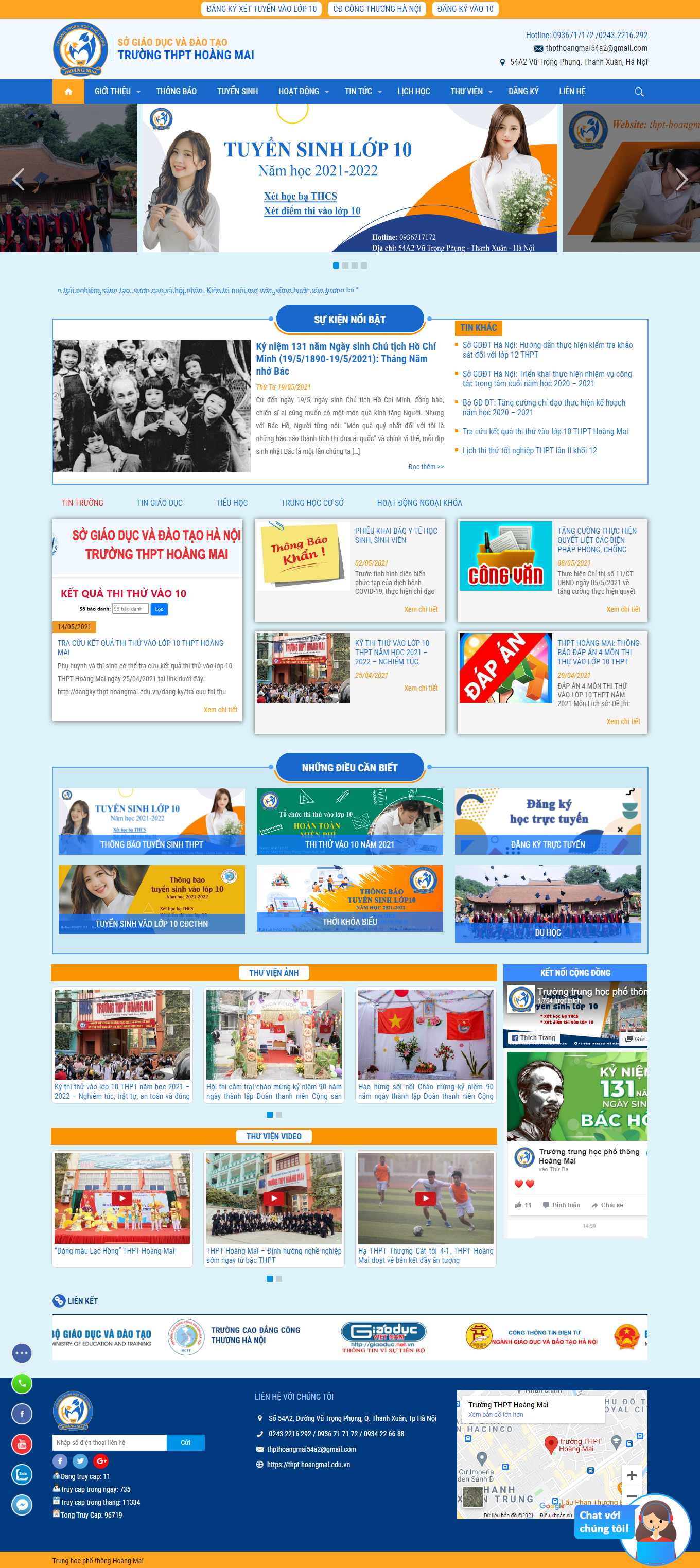 Thiết kế Web trung học phổ thông thpt-hoangmai.edu.vn