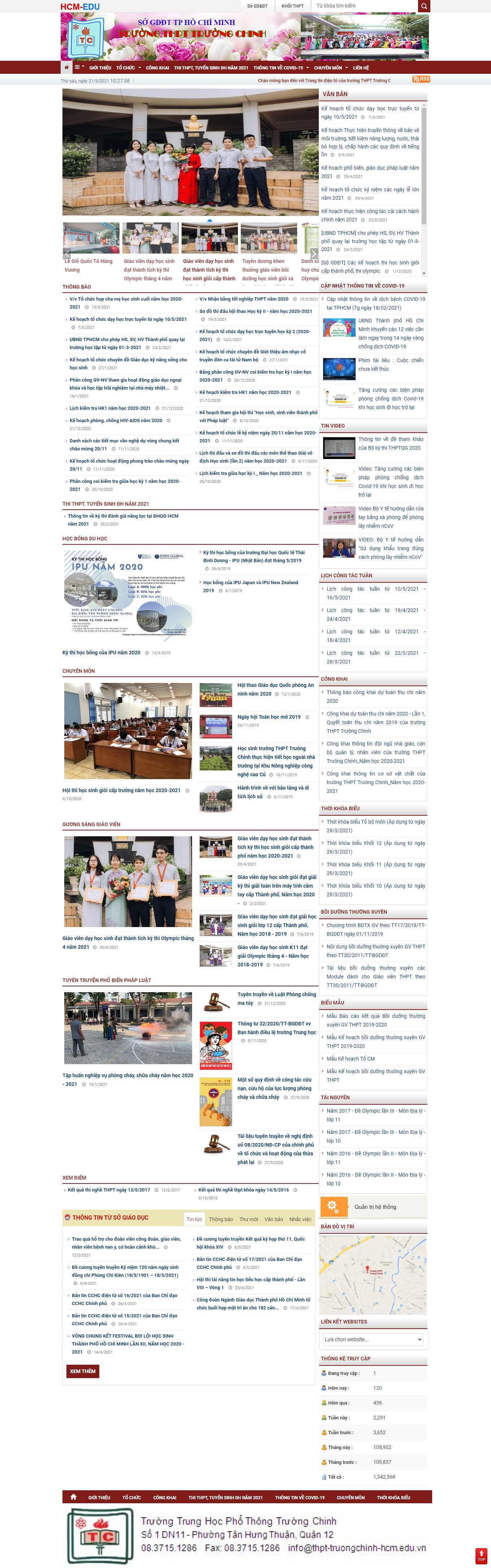 Thiết kế Web trung học phổ thông thpttruongchinh.hcm.edu.vn