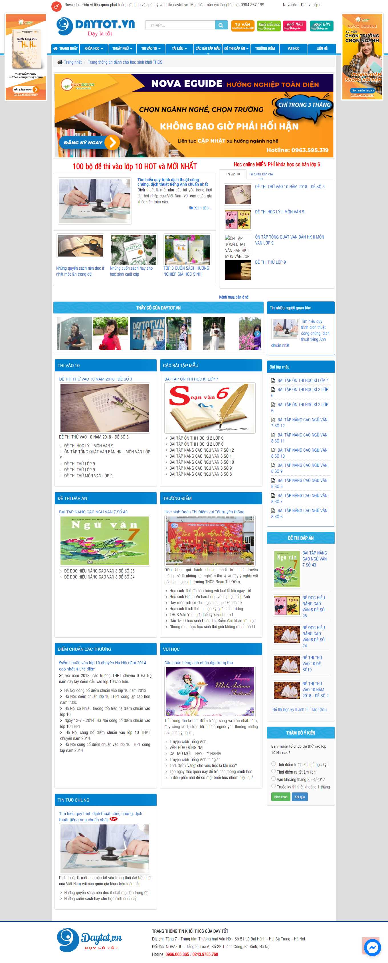 Thiết kế Web trung học cơ sở thcs.daytot.vn