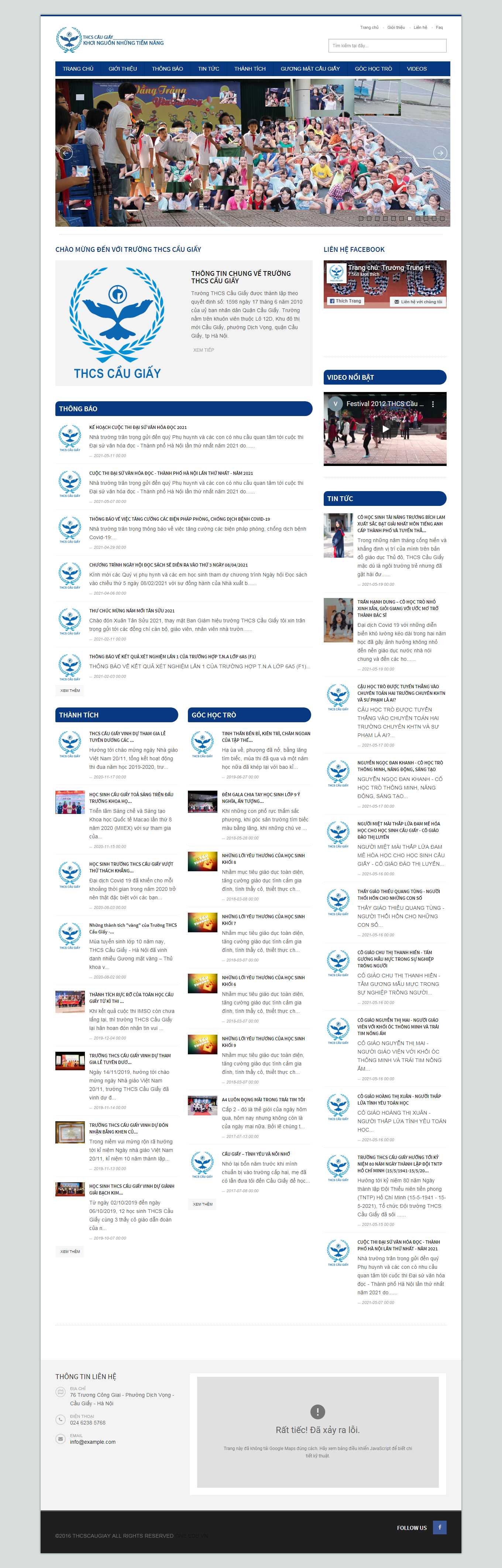 Thiết kế Web trung học cơ sở thcscaugiay.edu.vn