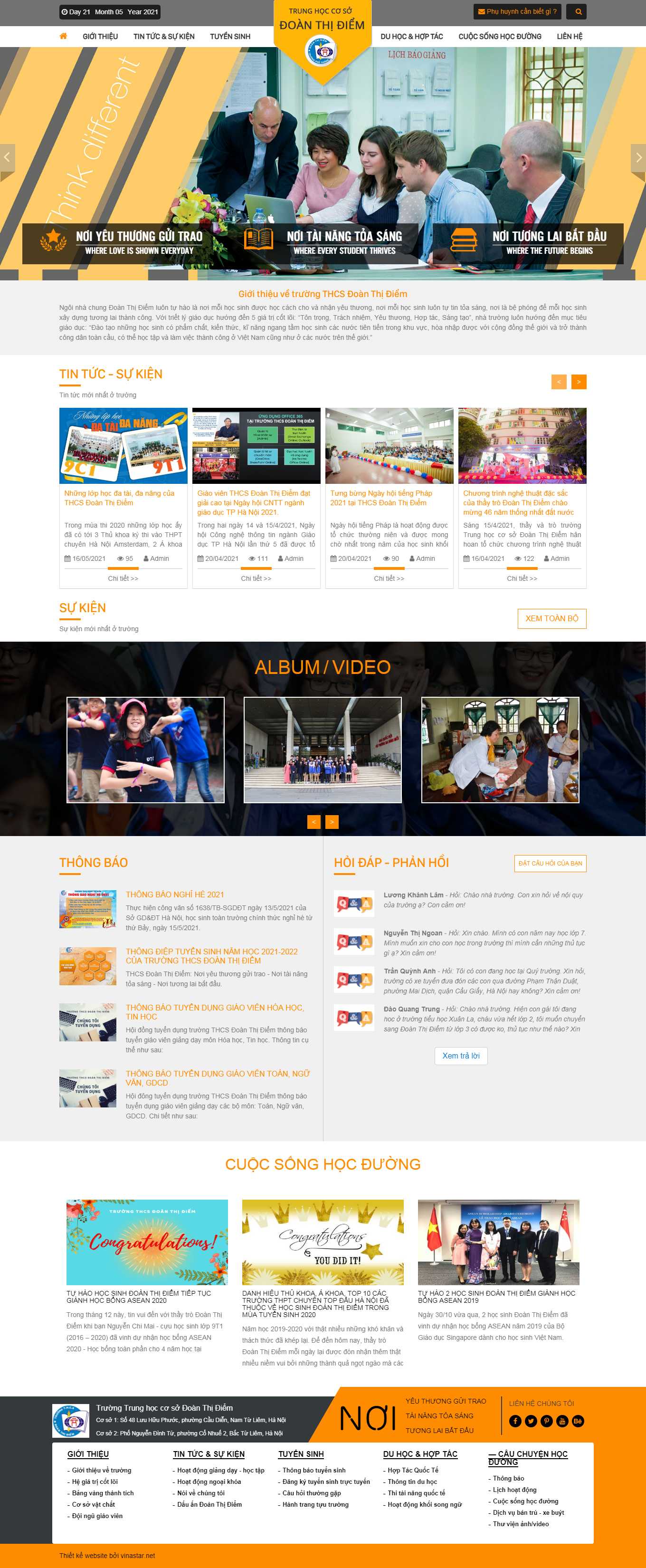 Thiết kế Web trung học cơ sở thcs-doanthidiem.edu.vn