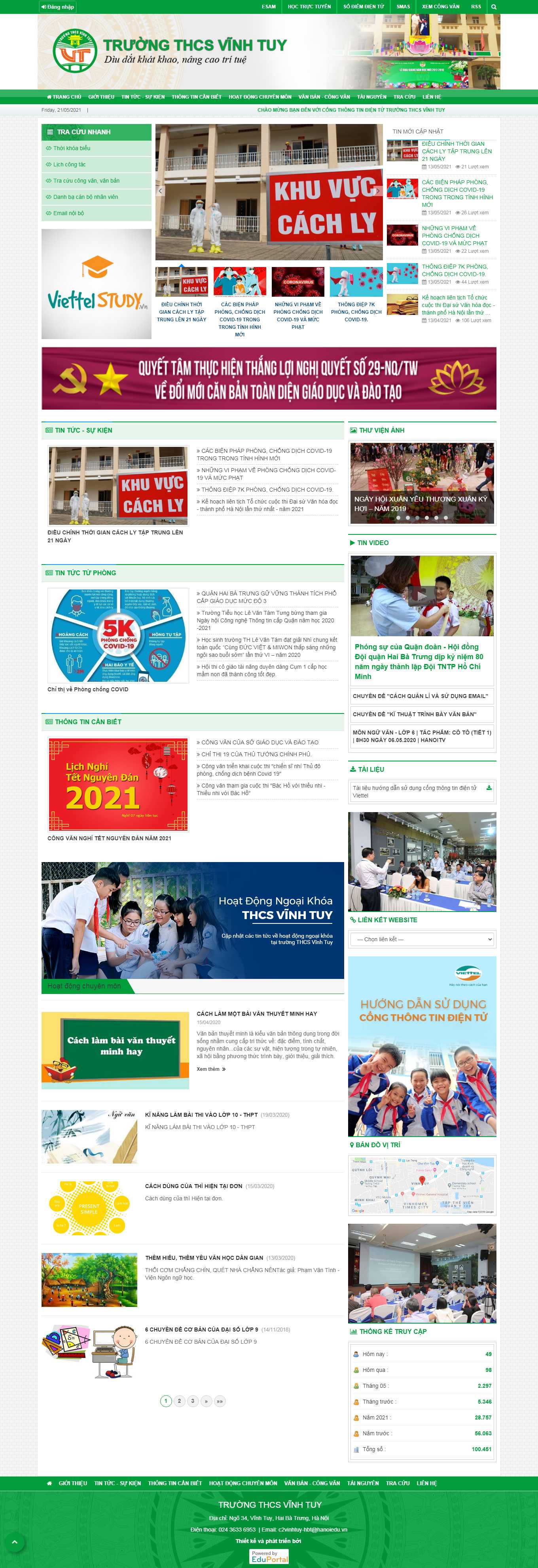 Thiết kế Web trung học cơ sở thcsvinhtuyhbt.edu.vn