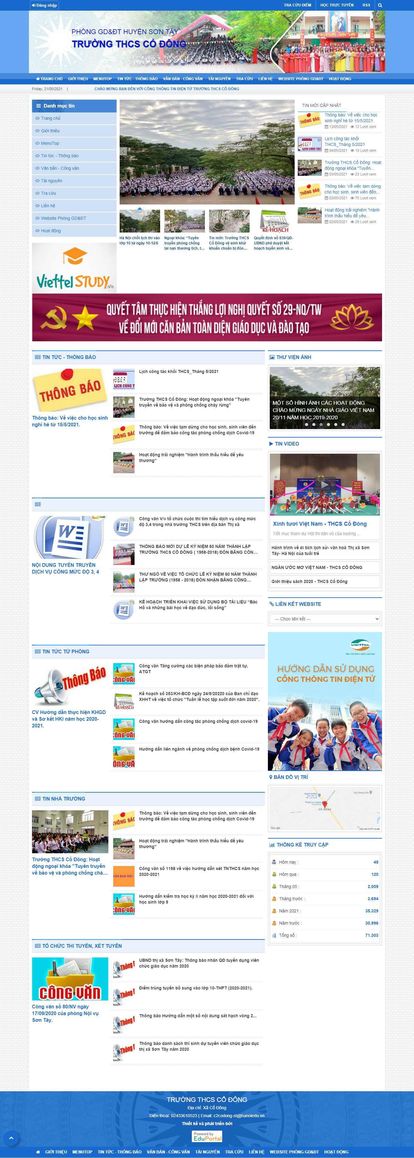 Thiết kế Web trung học cơ sở thcscodong.edu.vn