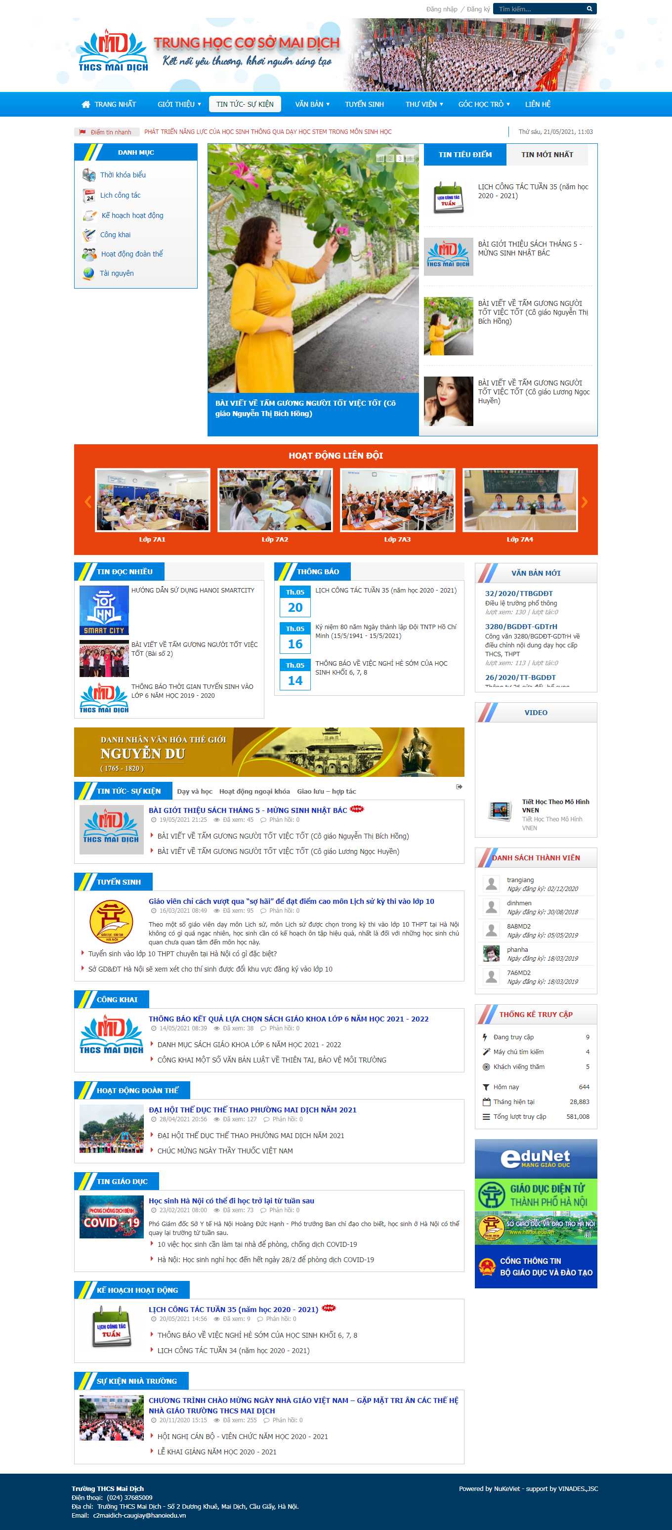 Thiết kế Web trung học cơ sở thcsmaidich.edu.vn