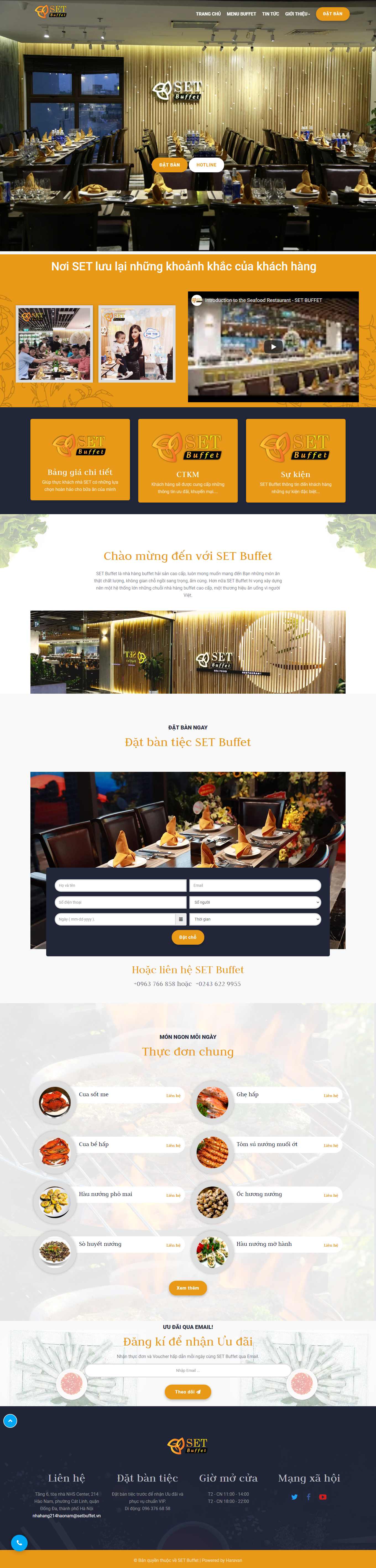Thiết kế Web đặt tiệc buffet setbuffet.vn