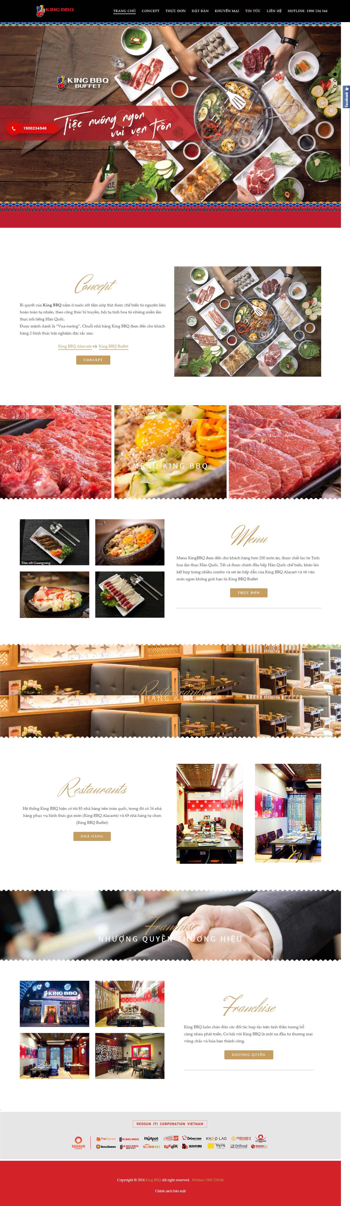 Thiết kế Web đặt tiệc buffet kingbbq.com.vn