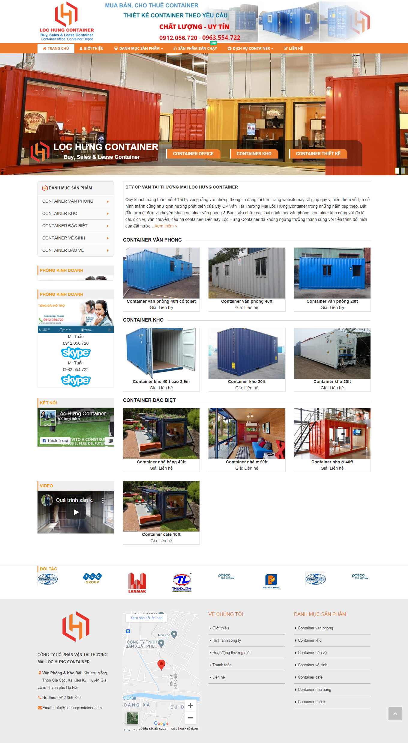 Thiết kế Web mua bán container lochungcontainer.com