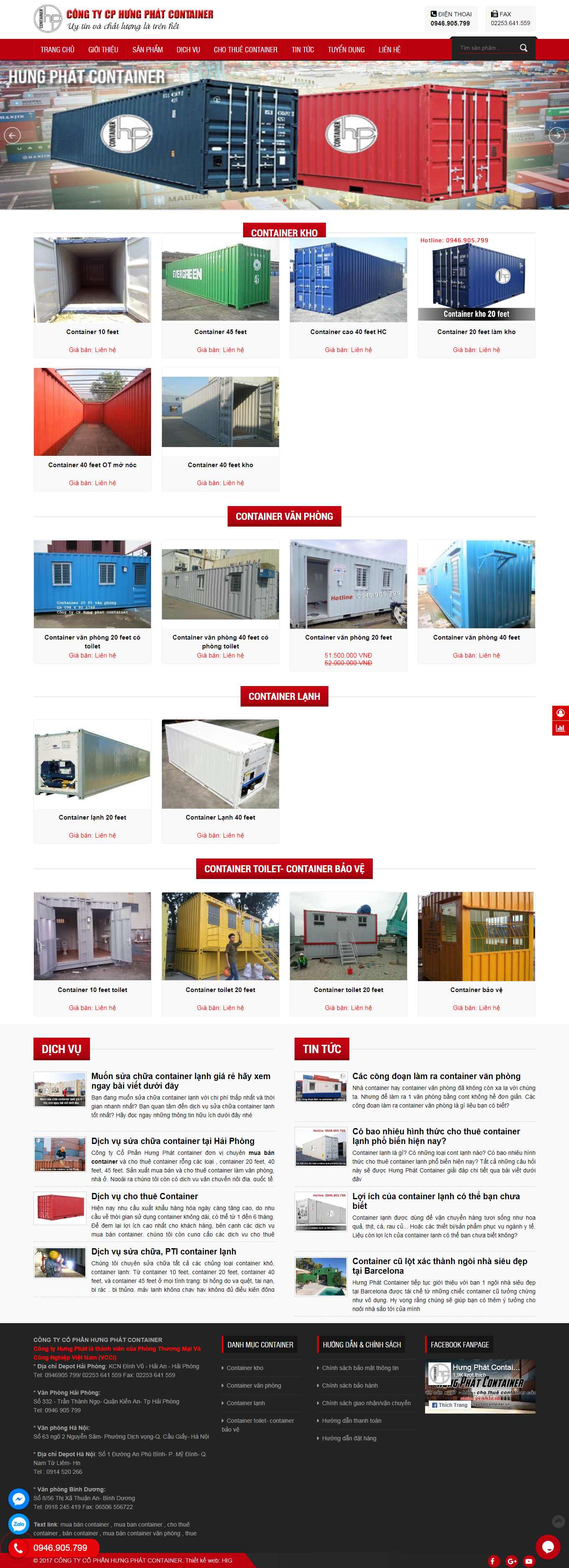 Thiết kế Web mua bán container hungphatcontainer.com