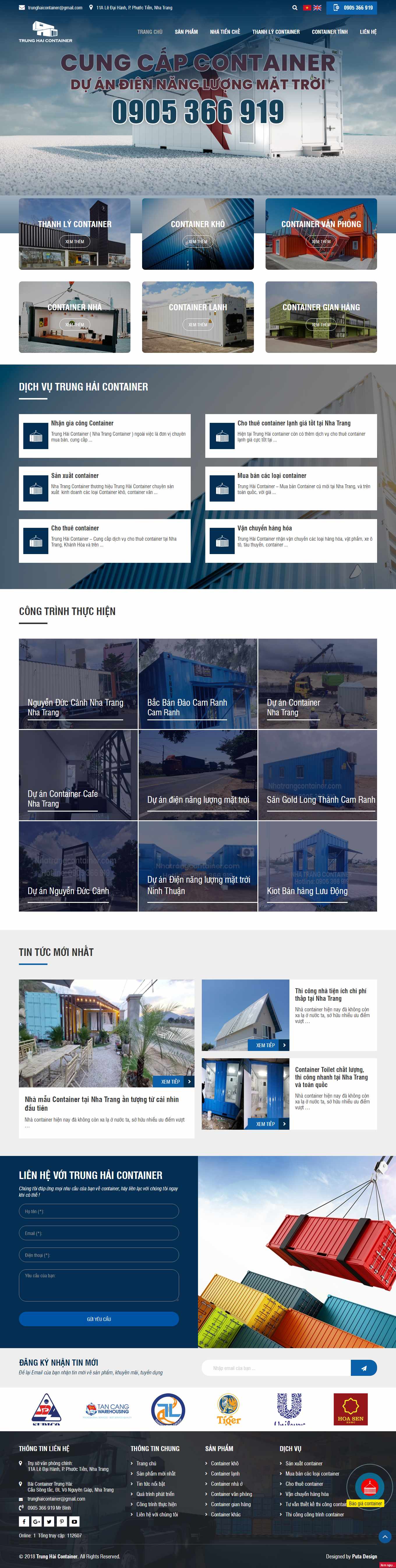 Thiết kế Web mua bán container nhatrangcontainer.com