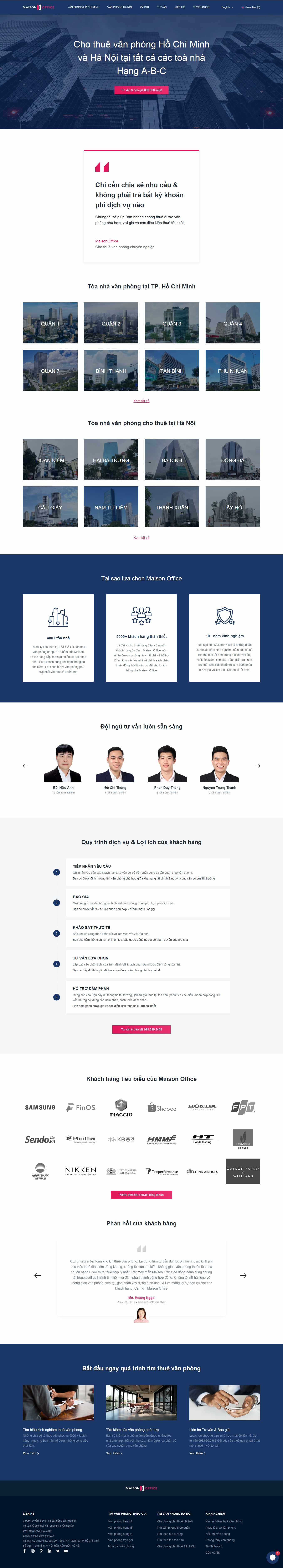 Thiết kế Web văn phòng chia sẻ maisonoffice.vn