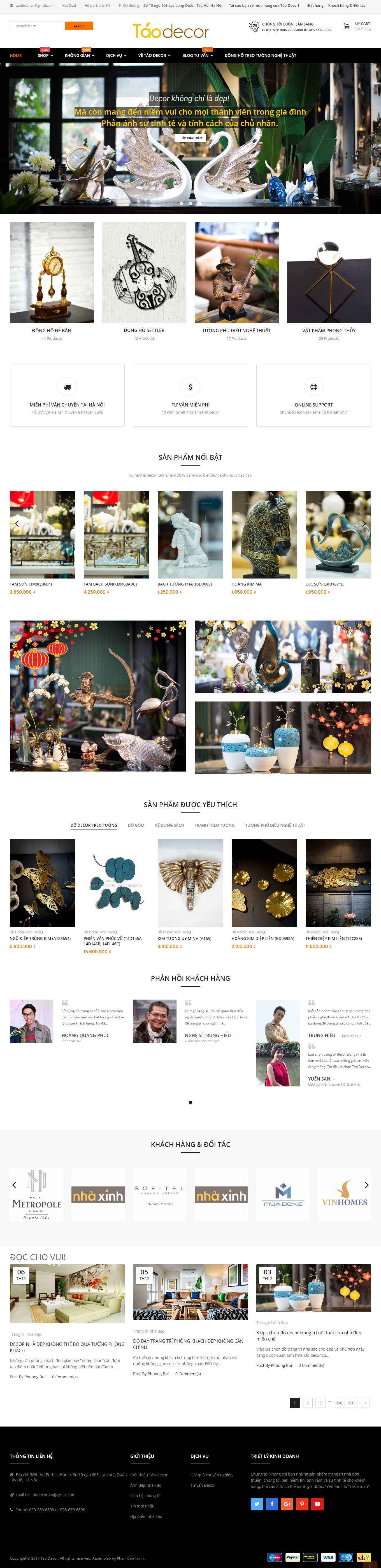 Thiết kế Web quà lưu niệm taodecor.vn