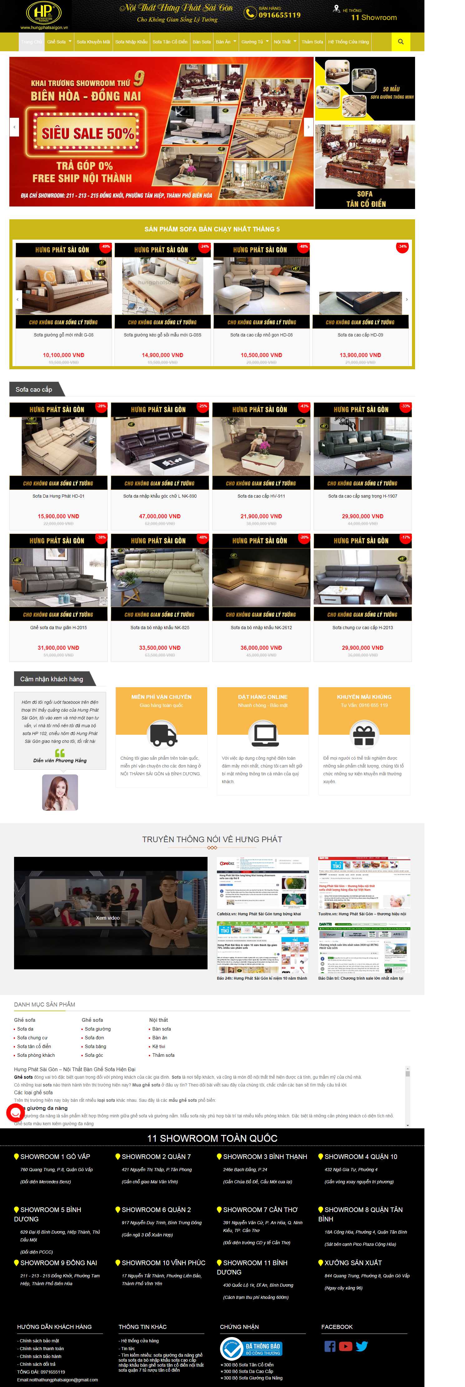 Thiết kế Web sofa nhập khẩu hungphatsaigon.vn