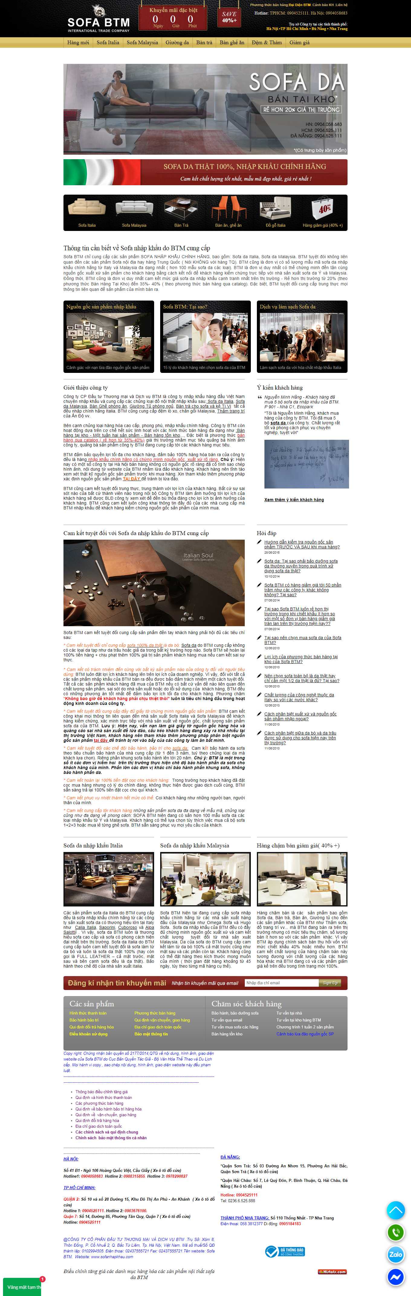 Thiết kế Web sofa nhập khẩu sofanhapkhau.com
