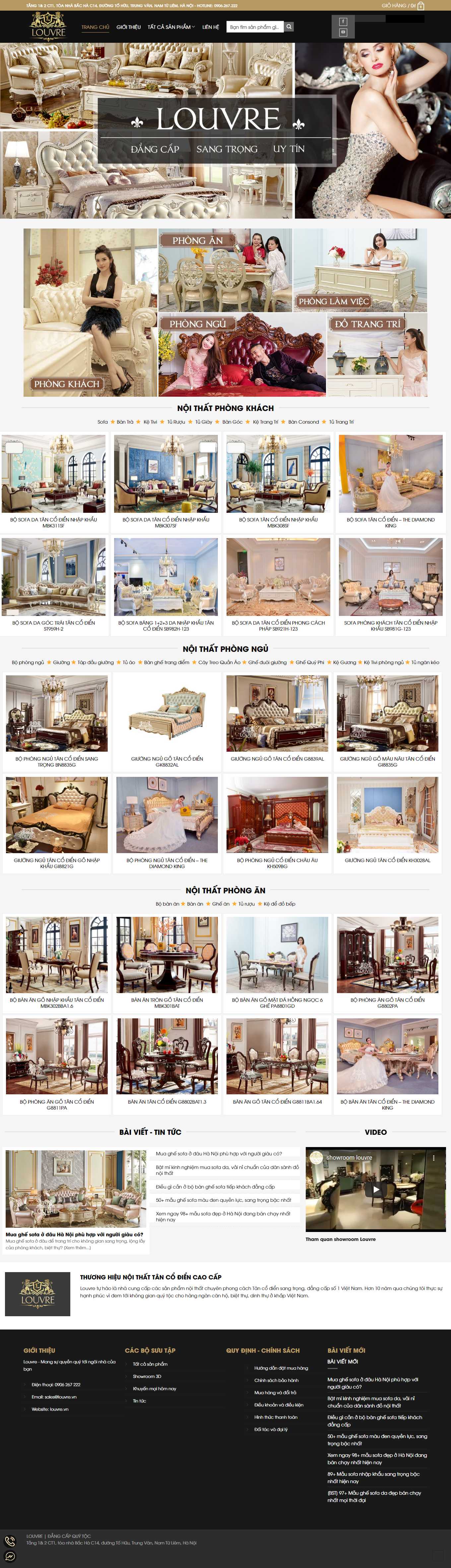 Thiết kế Web sofa nhập khẩu louvre.vn