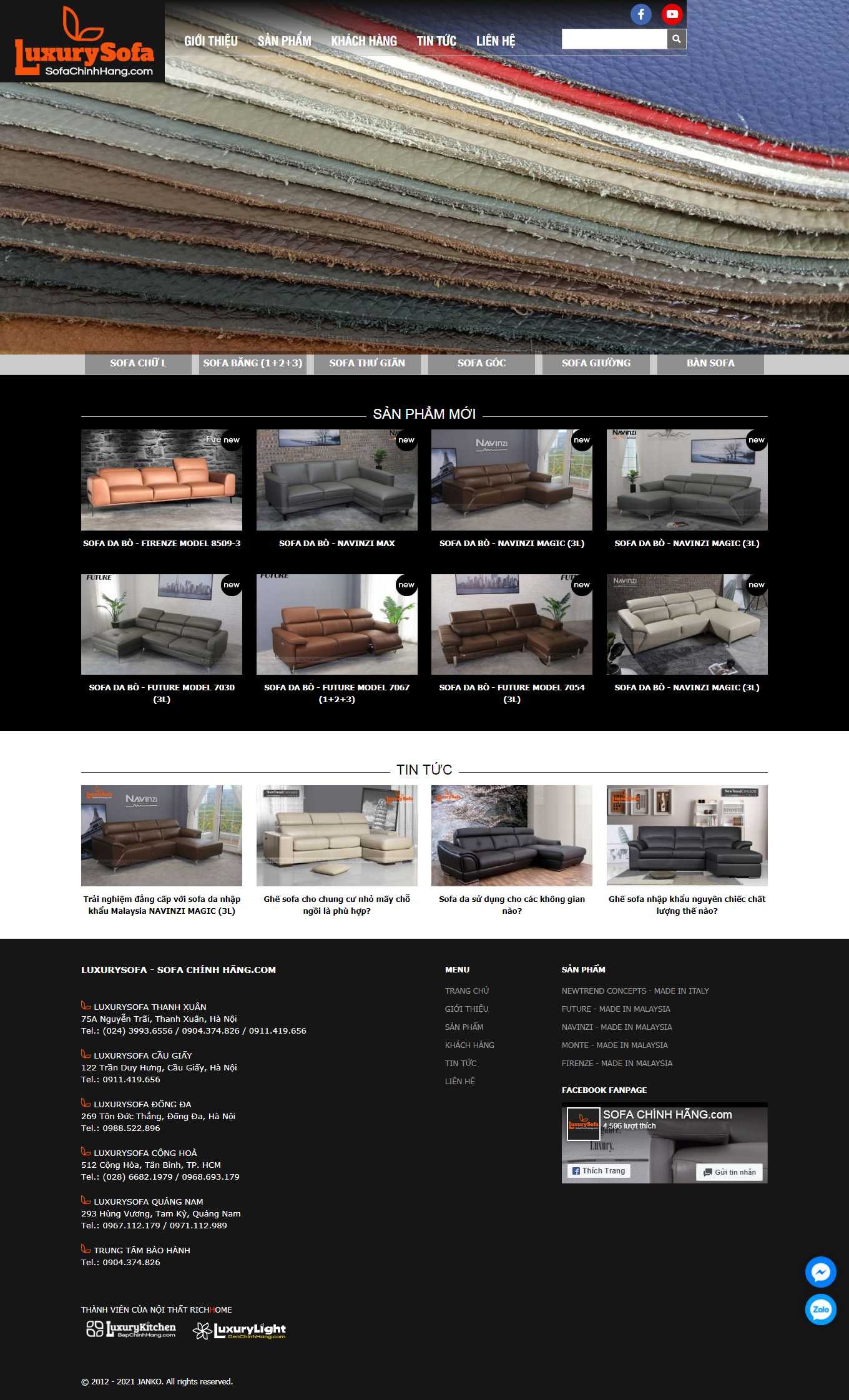 Thiết kế Web sofa nhập khẩu sofachinhhang.com