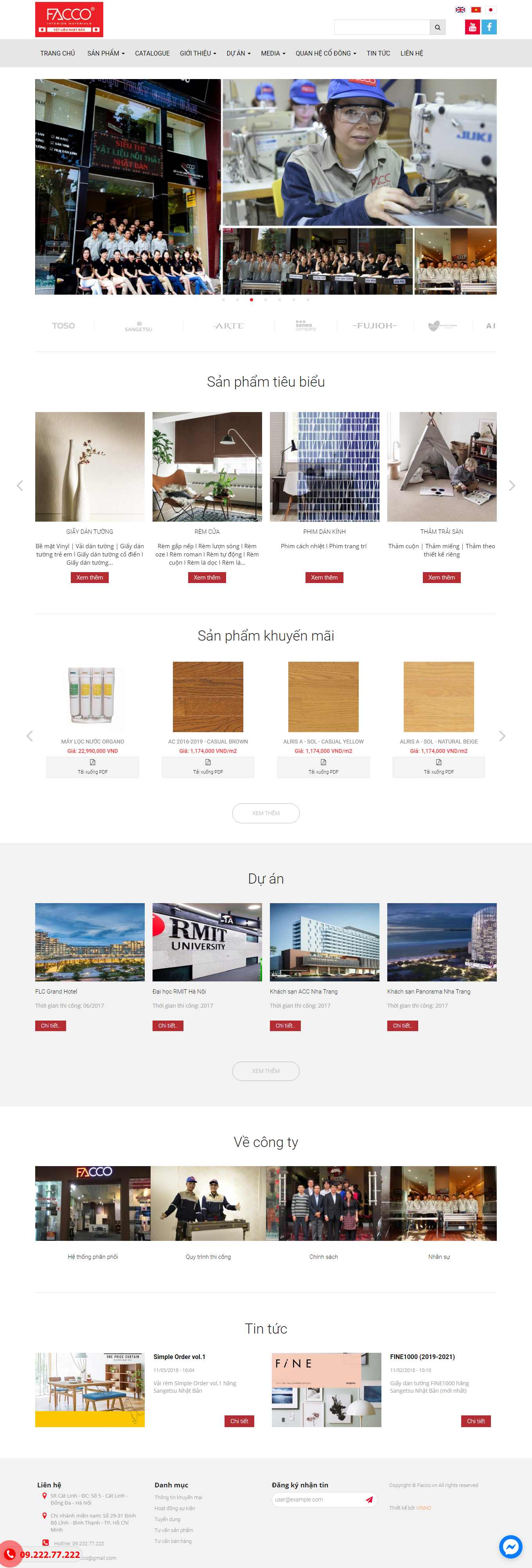 Thiết kế Web rèm văn phòng facco.com.vn