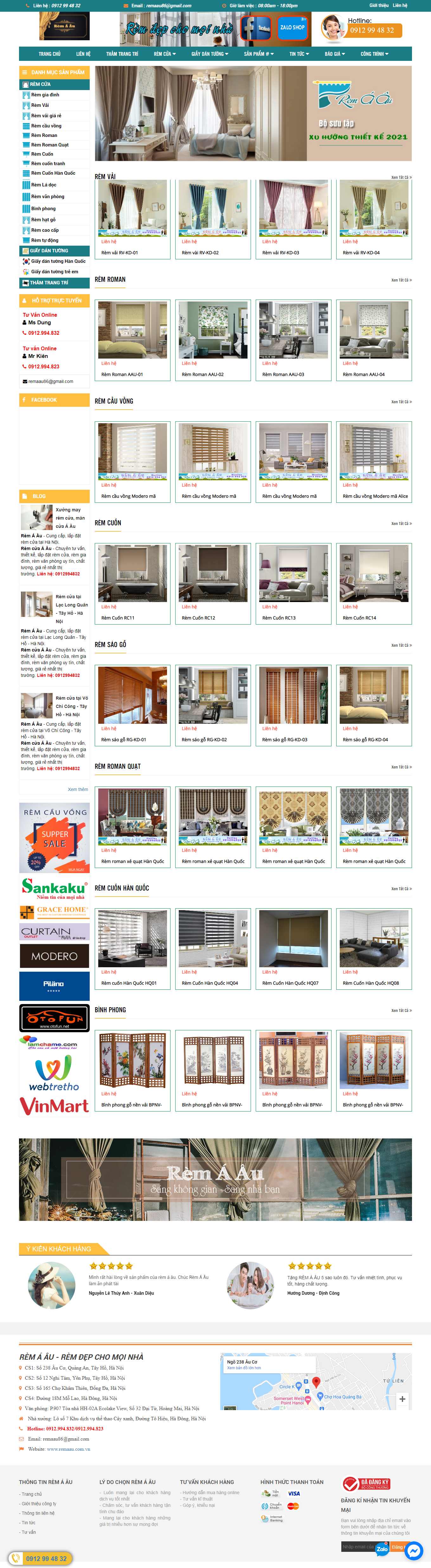Thiết kế Web rèm văn phòng remaau.com.vn
