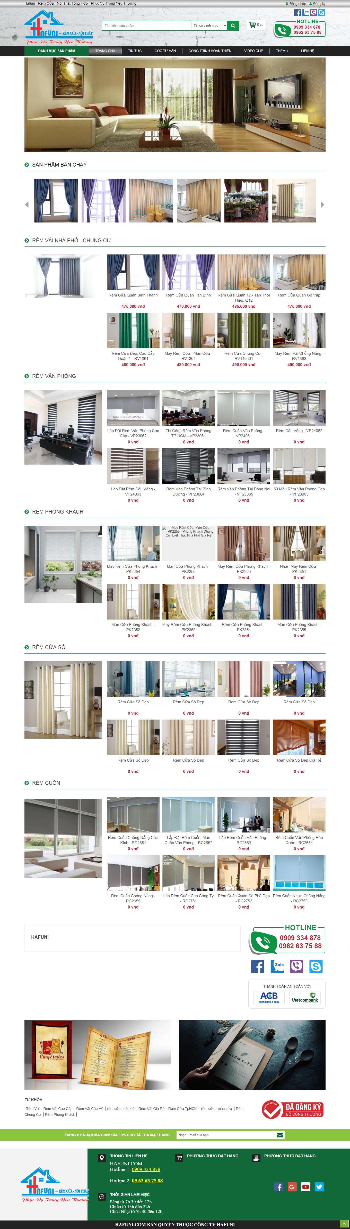 Thiết kế Web rèm văn phòng hafuni.com