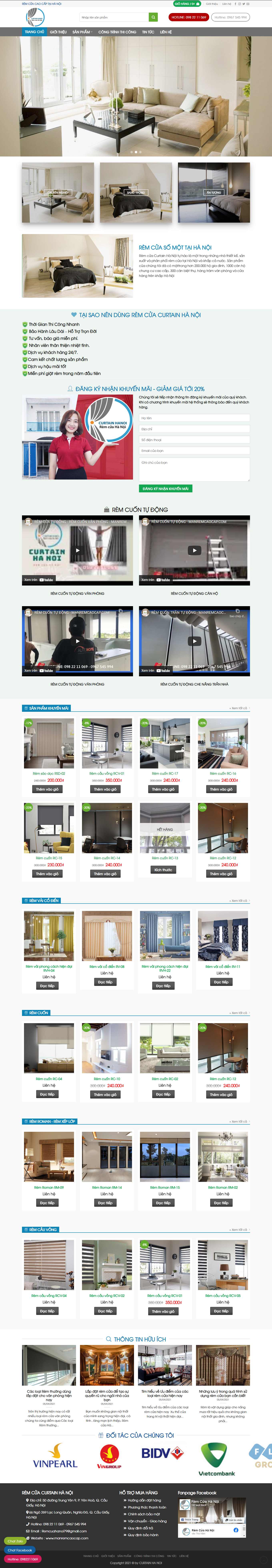 Thiết kế Web rèm văn phòng manremcaocap.com