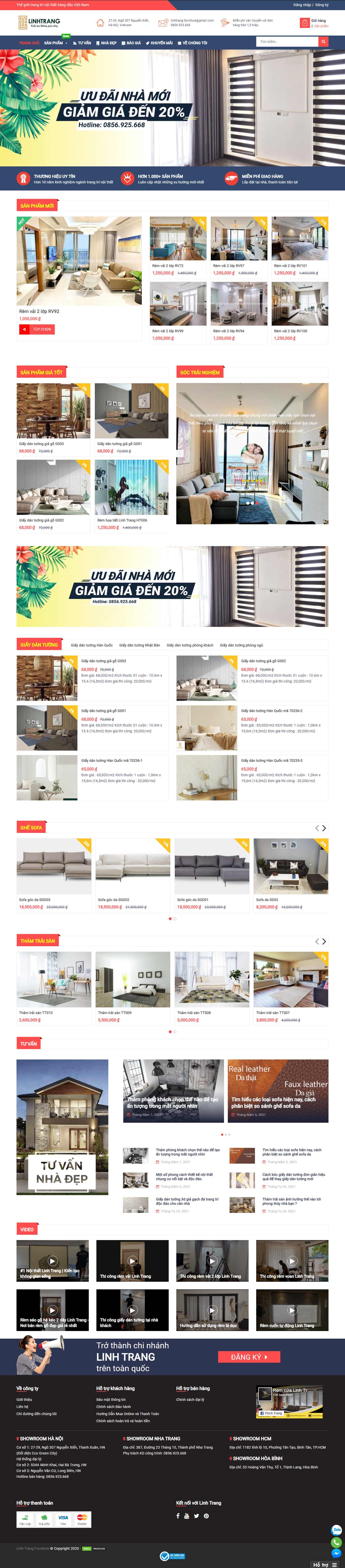 Thiết kế Web rèm văn phòng linhtrang.com.vn