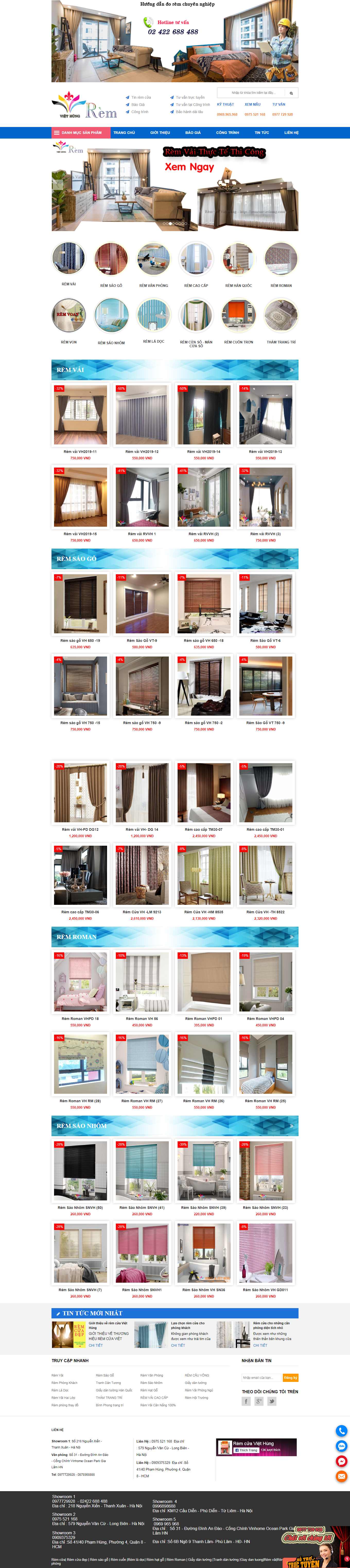 Thiết kế Web rèm văn phòng remcuaviethung.com