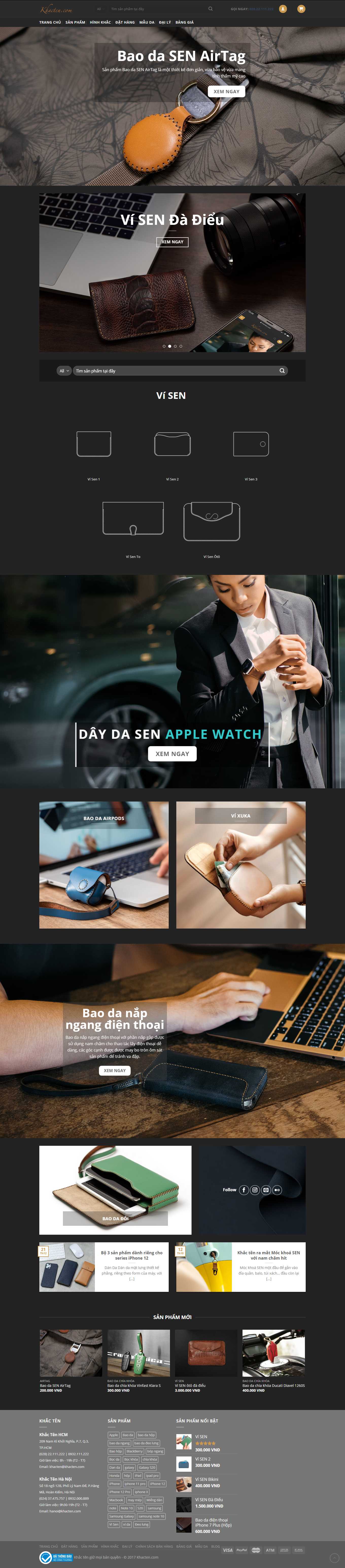 Thiết kế Web bán ốp điện thoại khacten.com