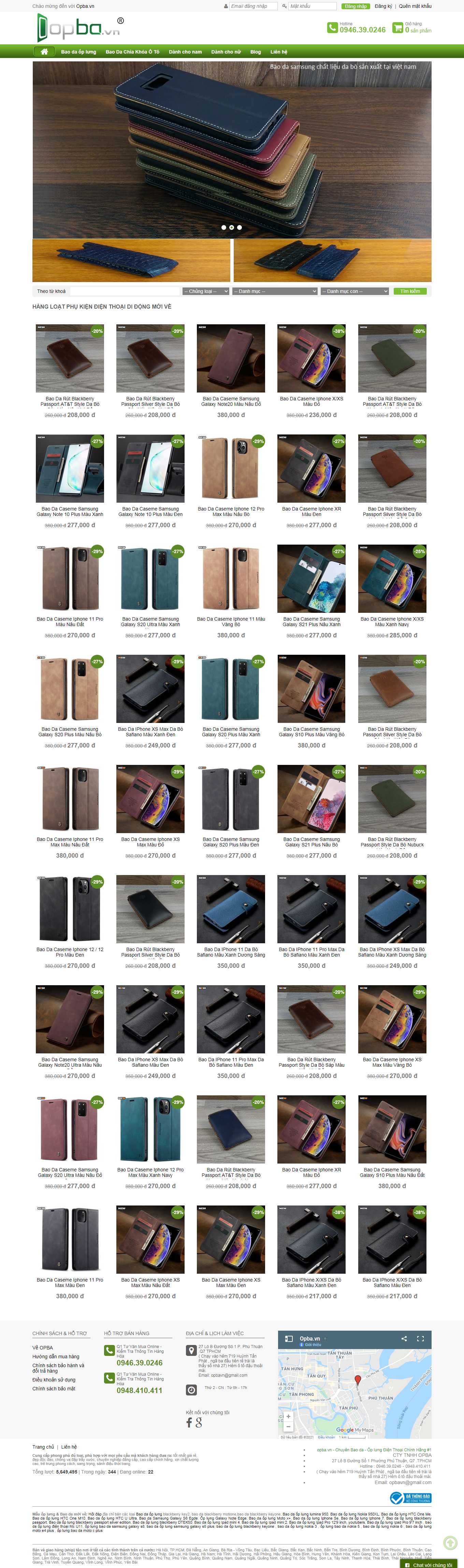 Thiết kế Web bán ốp điện thoại opba.vn